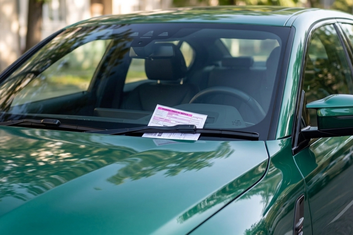 ostavljena kazna za parkiranje na automobilu